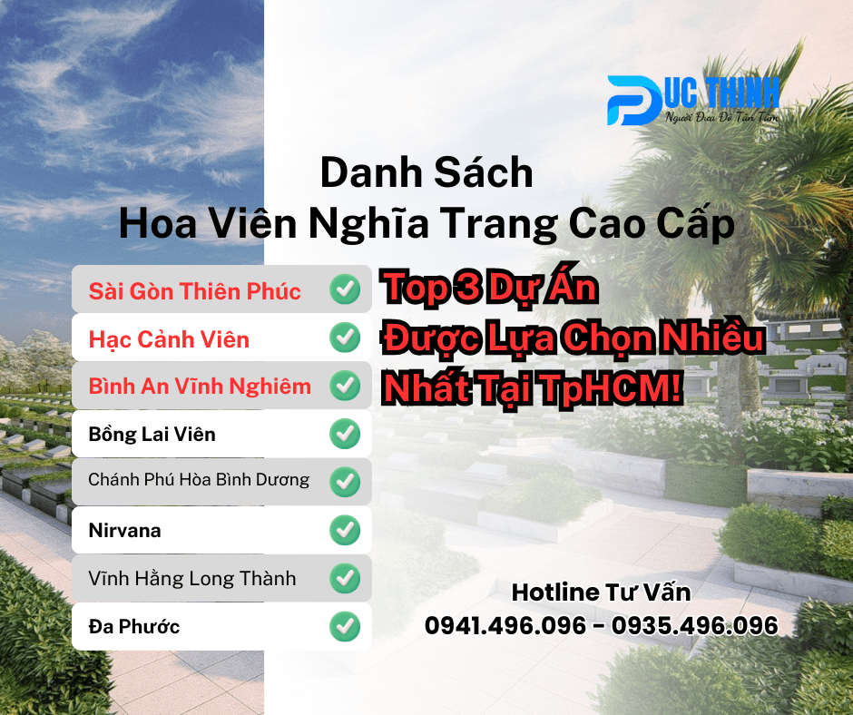 danh sách nghĩa trang được tin tưởng lựa chọn nhiều nhất tại tphcm